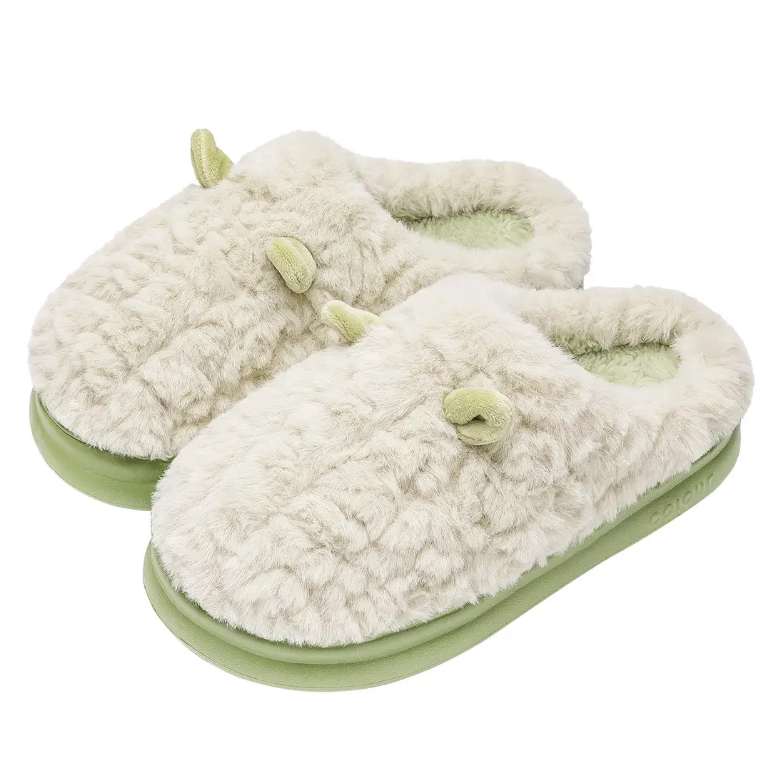 Jialiya Cotton Slippers for Women Winter 2025 New Indoor Home Confinement Warm Plush Winter Slippers for Men - Image 9