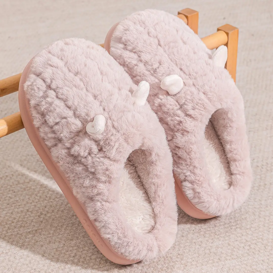 Jialiya Cotton Slippers for Women Winter 2025 New Indoor Home Confinement Warm Plush Winter Slippers for Men - Image 2