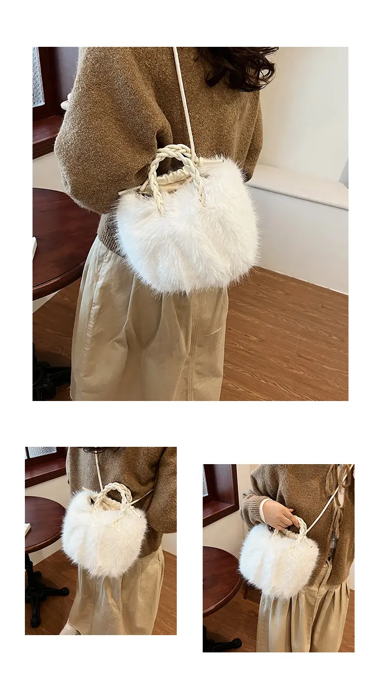 Women Furry Crossbody Bag Black 2023 Winter — feature 12
