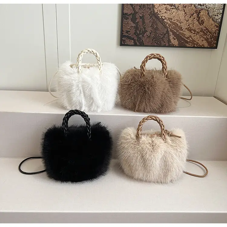 Women Furry Crossbody Bag Black 2023 Winter — feature 15