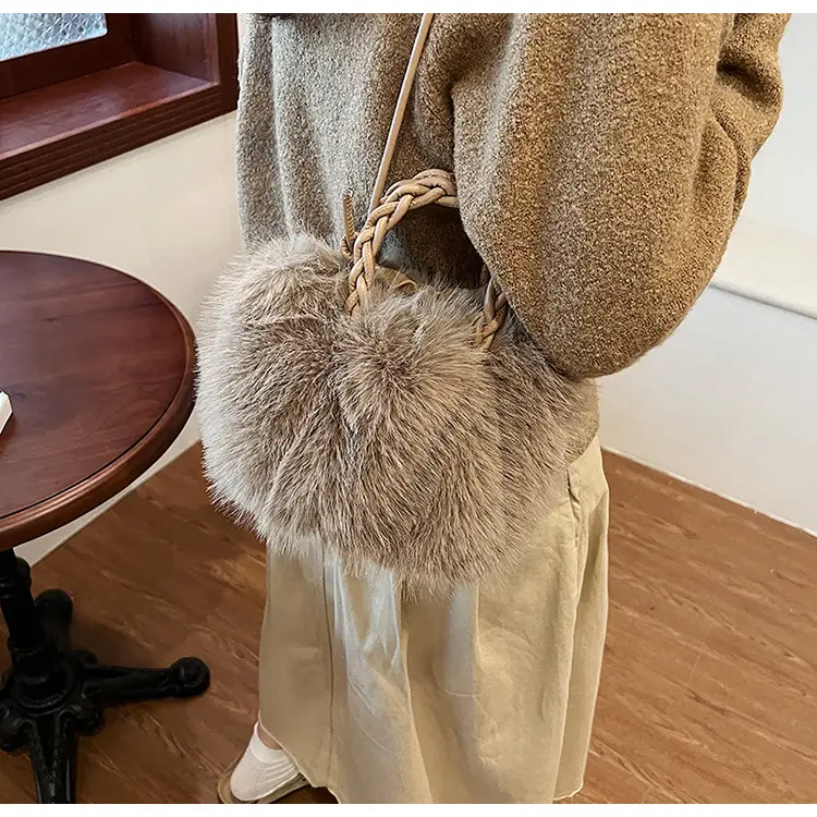 Women Furry Crossbody Bag Black 2023 Winter — feature 17