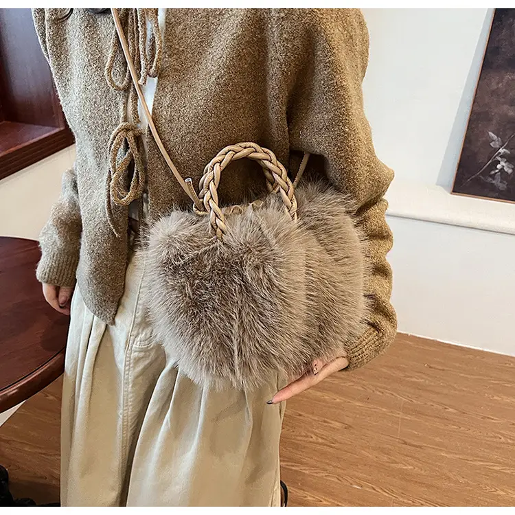 Women Furry Crossbody Bag Black 2023 Winter — feature 19