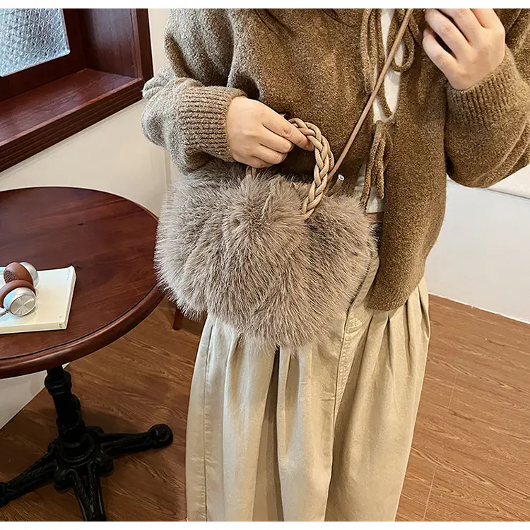 Women Furry Crossbody Bag Black 2023 Winter — feature 20