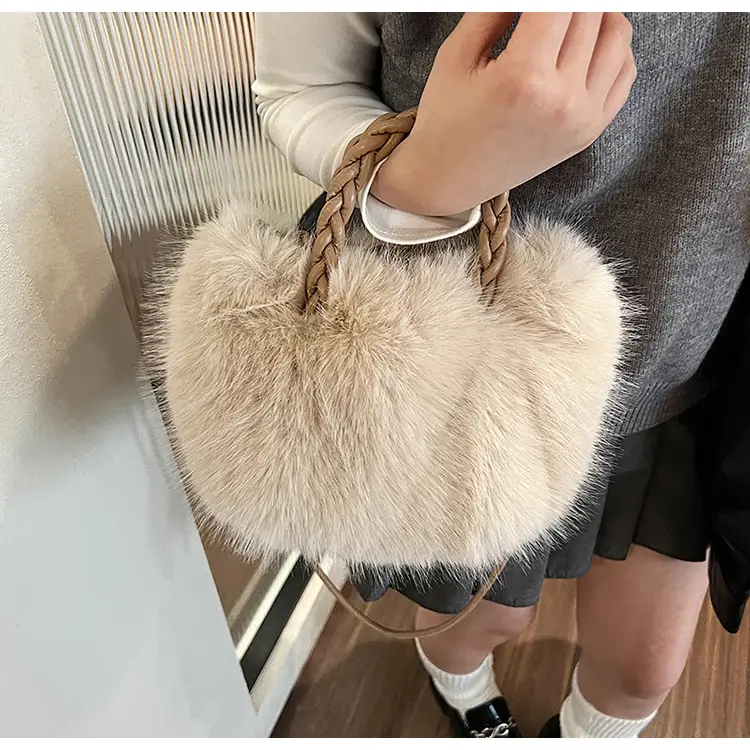 Women Furry Crossbody Bag Black 2023 Winter — feature 26