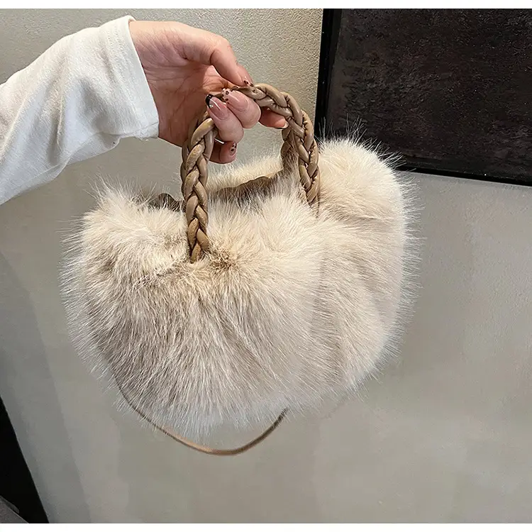 Women Furry Crossbody Bag Black 2023 Winter — feature 27