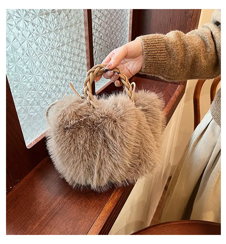 Women Furry Crossbody Bag Black 2023 Winter — feature 3