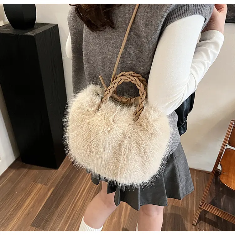 Women Furry Crossbody Bag Black 2023 Winter — feature 30