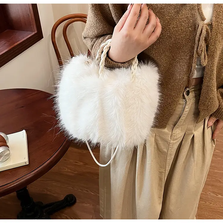 Women Furry Crossbody Bag Black 2023 Winter — feature 31