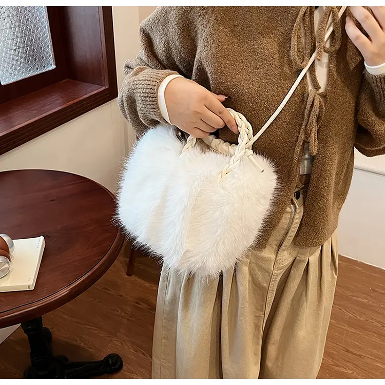 Women Furry Crossbody Bag Black 2023 Winter — feature 34