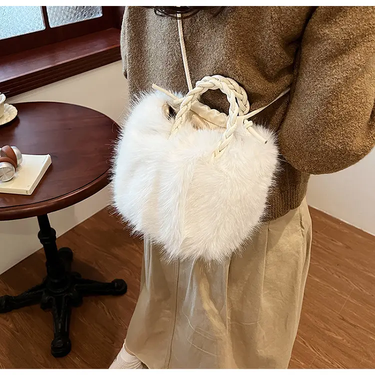 Women Furry Crossbody Bag Black 2023 Winter — feature 35