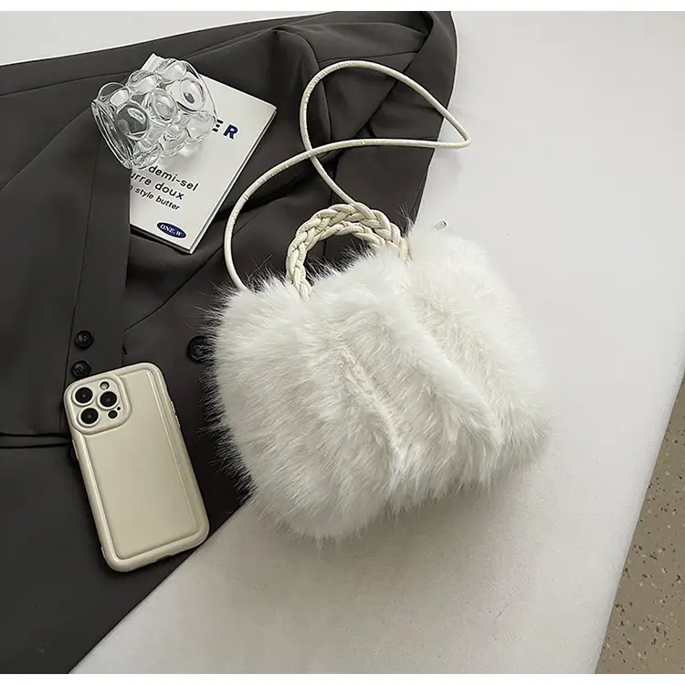 Women Furry Crossbody Bag Black 2023 Winter — feature 37