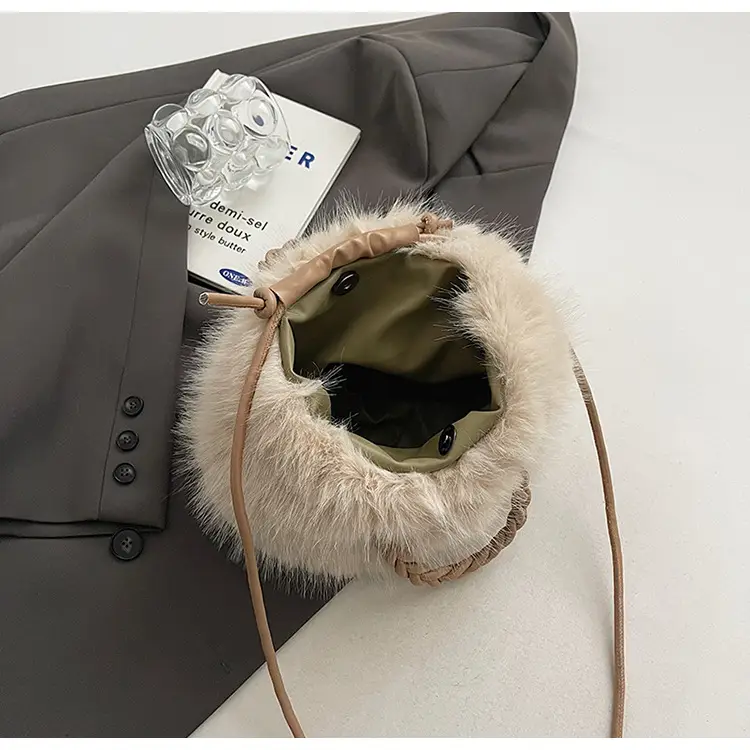 Women Furry Crossbody Bag Black 2023 Winter — feature 38