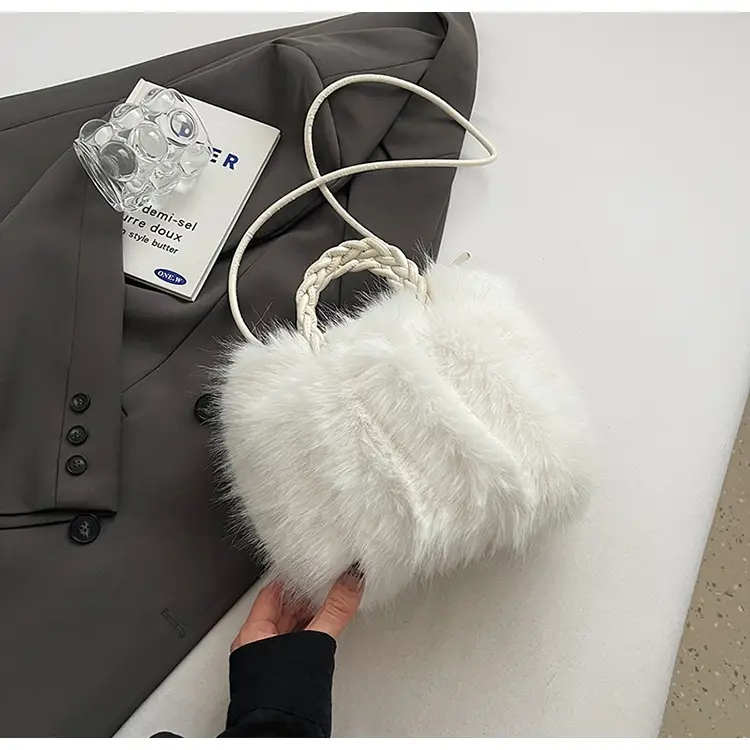 Women Furry Crossbody Bag Black 2023 Winter — feature 39