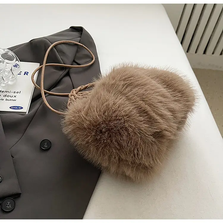 Women Furry Crossbody Bag Black 2023 Winter — feature 40
