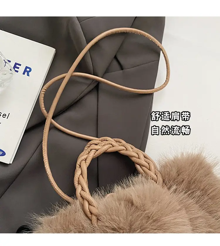Women Furry Crossbody Bag Black 2023 Winter — feature 5