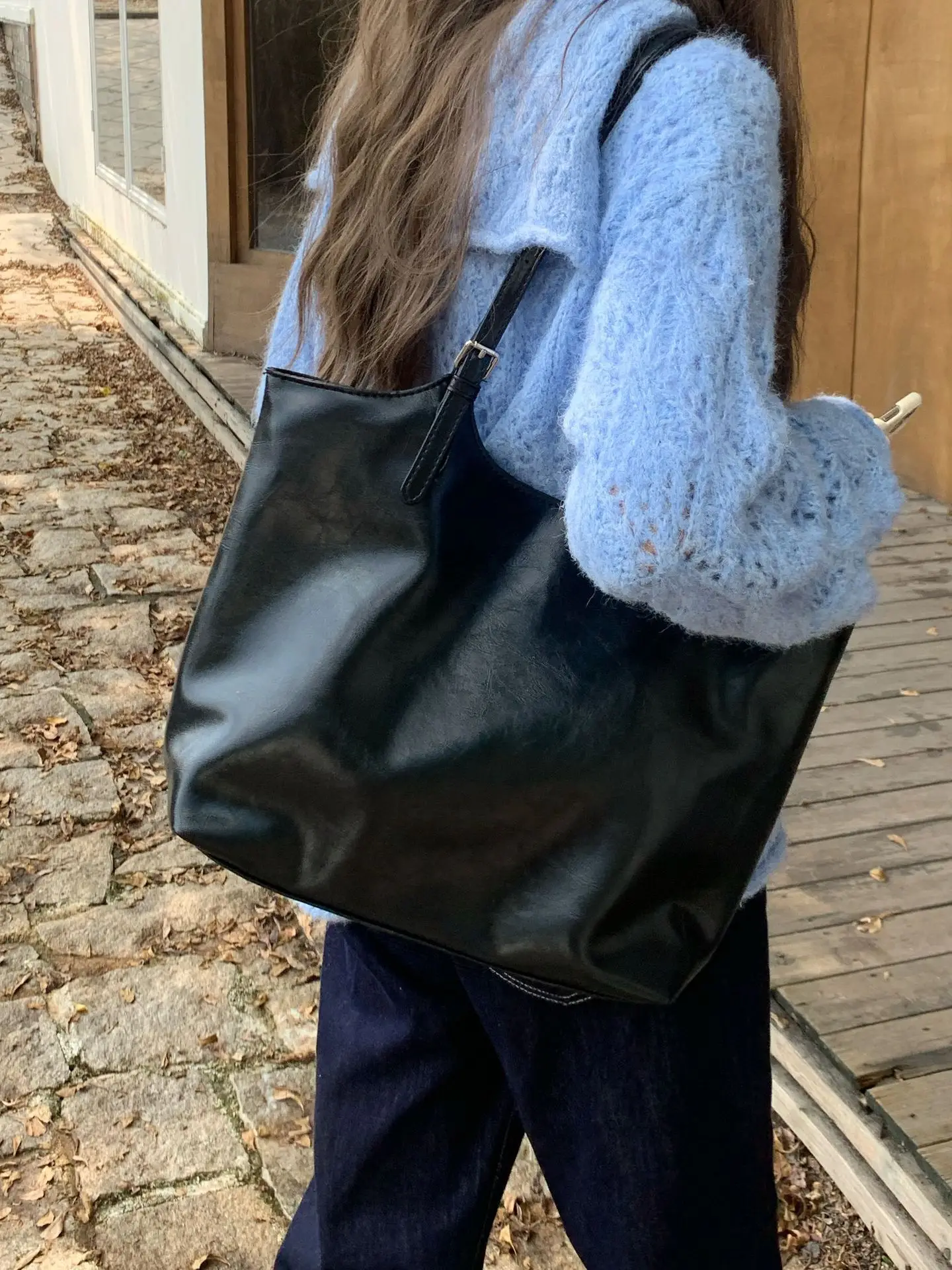 2024 Large Capacity Korean Style Tote Bag Brown — feature 12