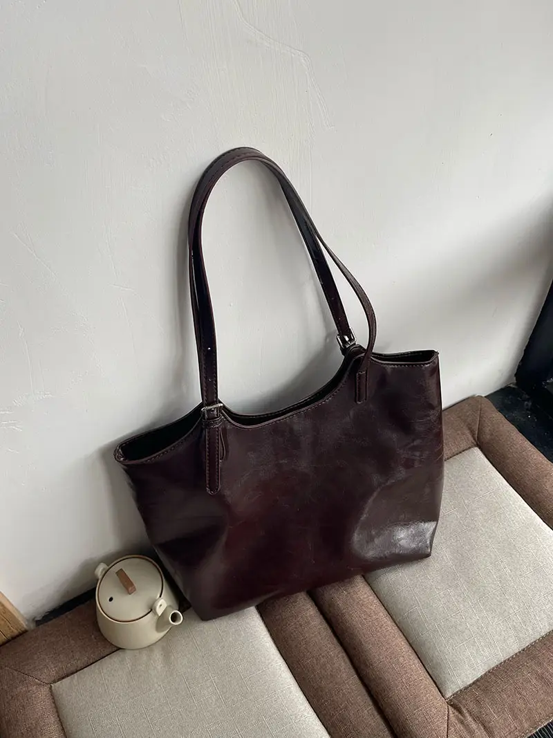 2024 Large Capacity Korean Style Tote Bag Brown — feature 14