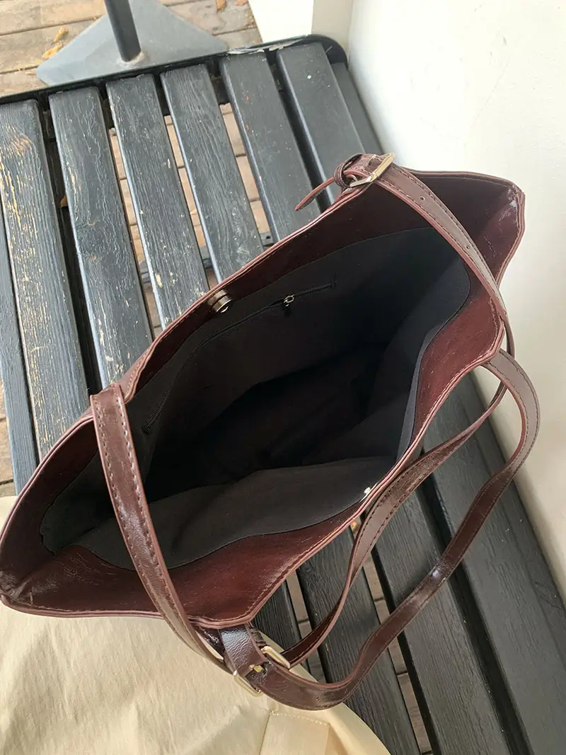 2024 Large Capacity Korean Style Tote Bag Brown — feature 7