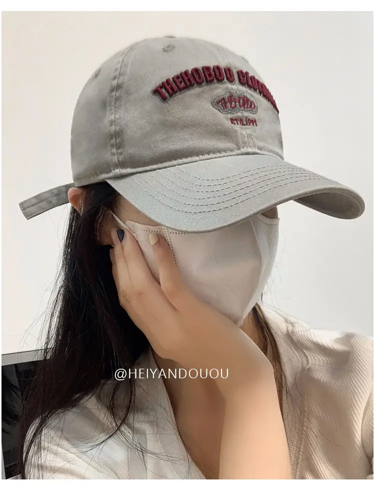 Women Korean Style Washable Baseball Cap Grey Large — feature 8
