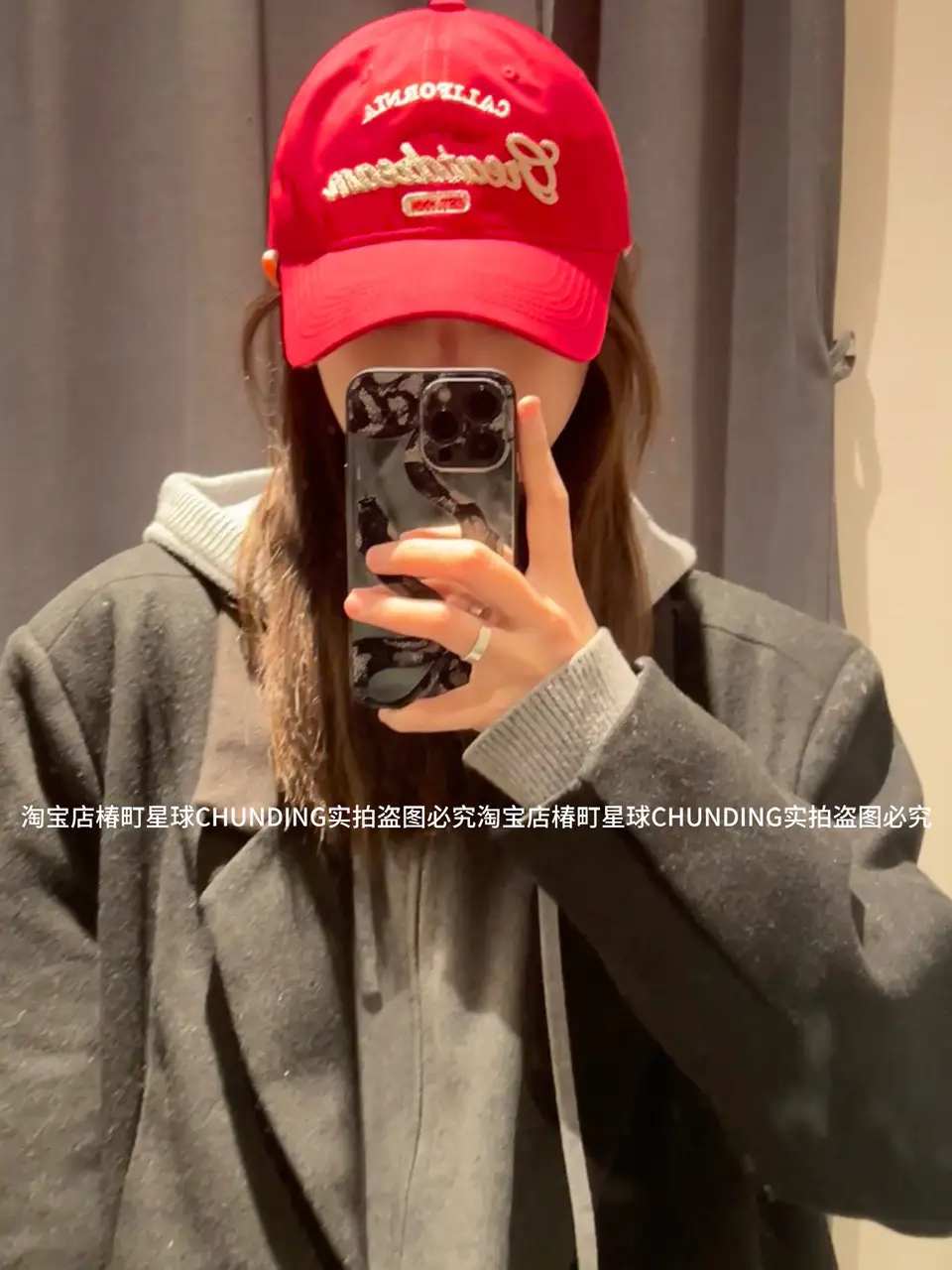 Red California Big Head Baseball Cap for Women — feature 4