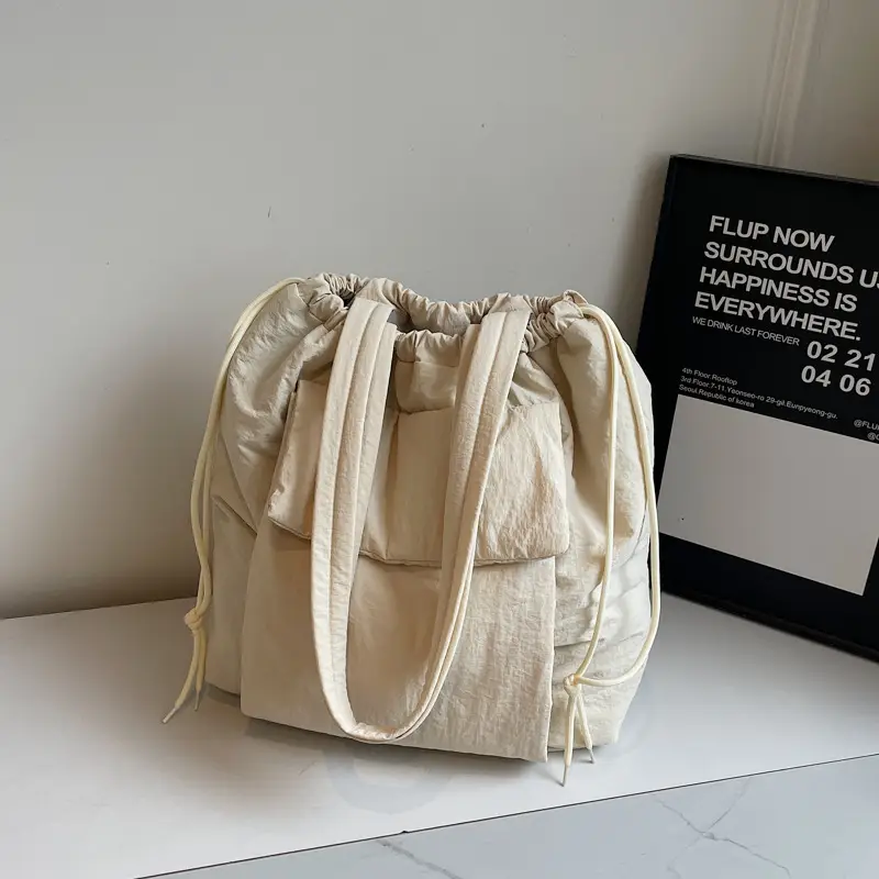 Black Korean Style Bucket Bag for Women - Image 2