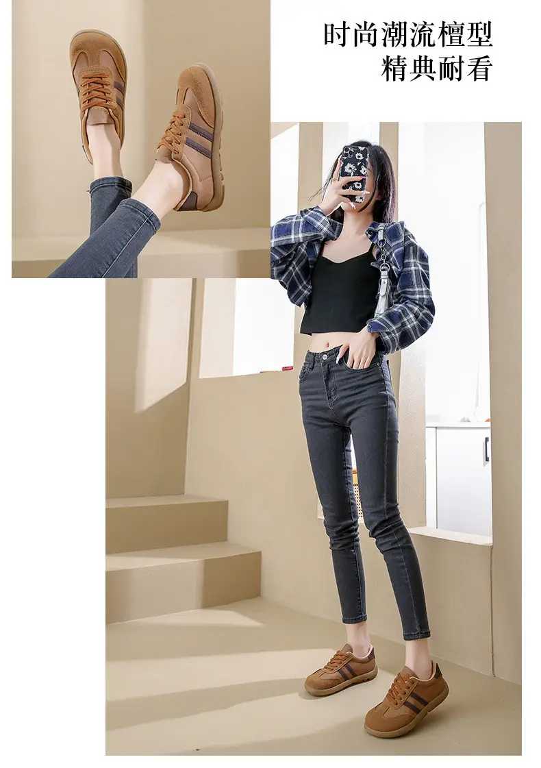 Retro Thick-Soled Moral Training Shoes for Women in Autumn New Korean Style Flat Forrest Gump Shoes Outdoor Trendy Fashion Sports Shoes for Women — feature 35