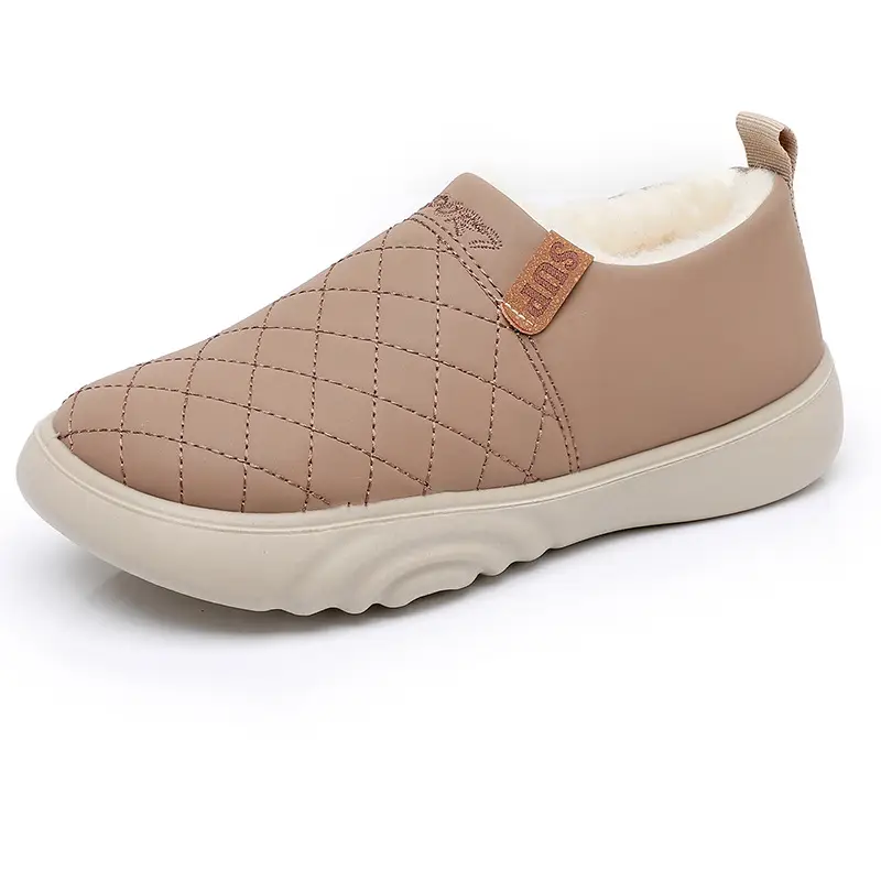 Old Beijing Cloth Shoes Women's Winter Cotton Wool Shoes Non-slip Thick Sole Slip-on Mom's Cotton Boots fleece-lined Thickened Warm Shoes