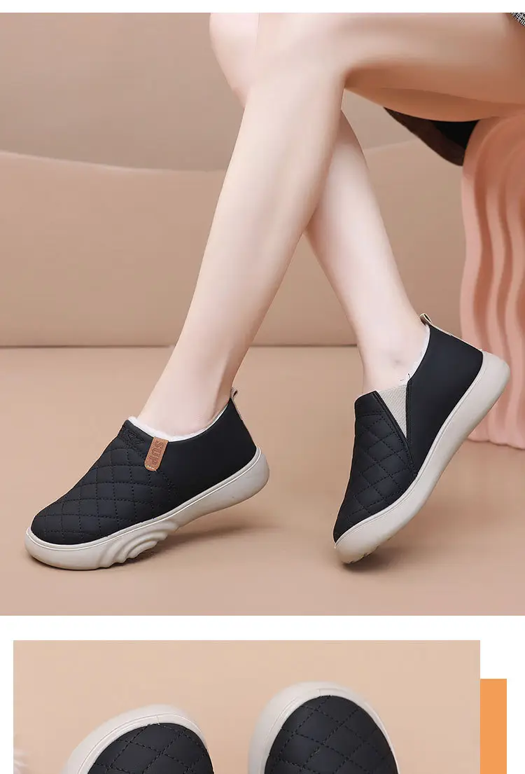Old Beijing Cloth Shoes Women's Winter Cotton Wool Shoes Non-slip Thick Sole Slip-on Mom's Cotton Boots fleece-lined Thickened Warm Shoes — feature 16