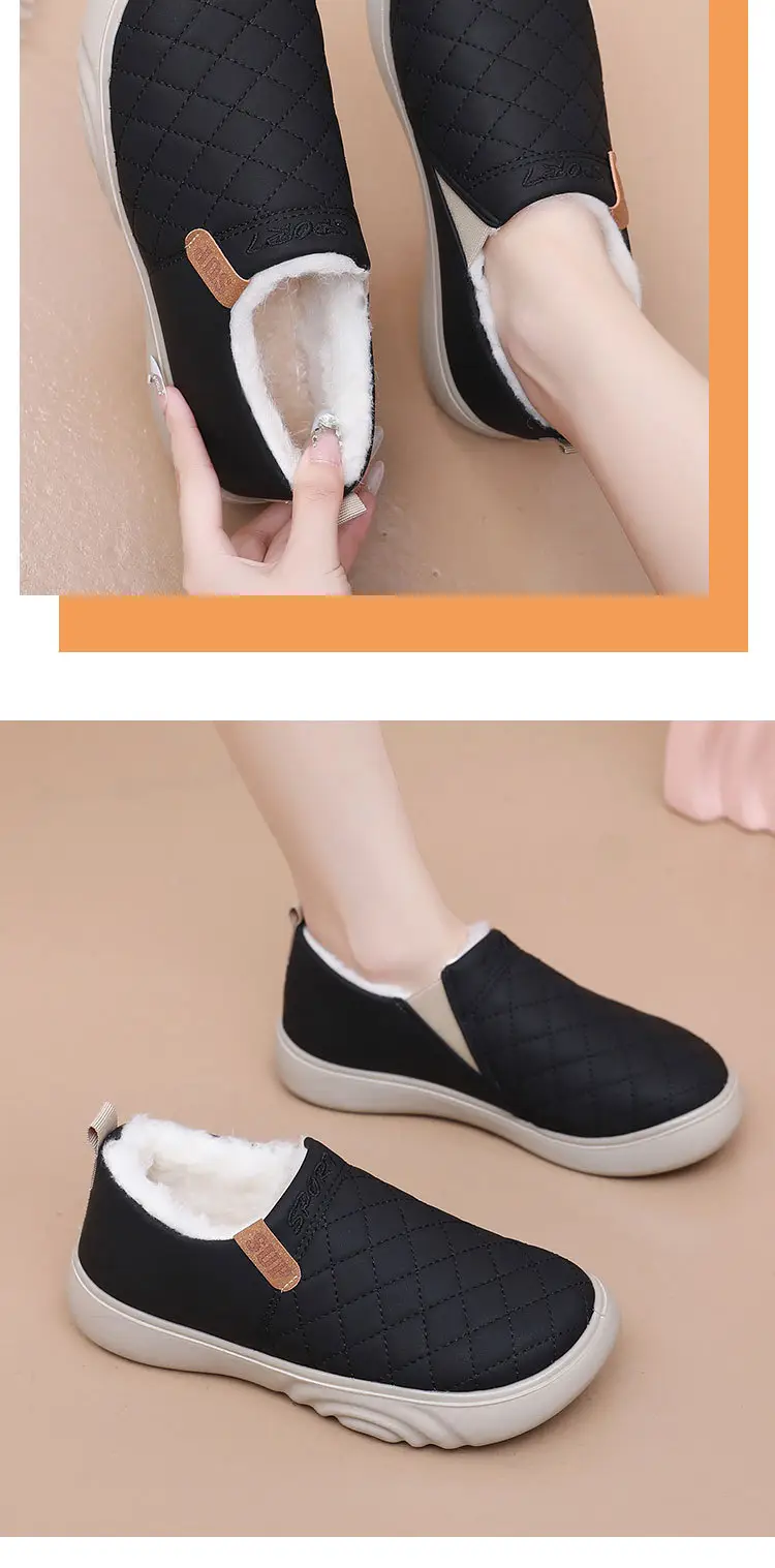 Old Beijing Cloth Shoes Women's Winter Cotton Wool Shoes Non-slip Thick Sole Slip-on Mom's Cotton Boots fleece-lined Thickened Warm Shoes — feature 17