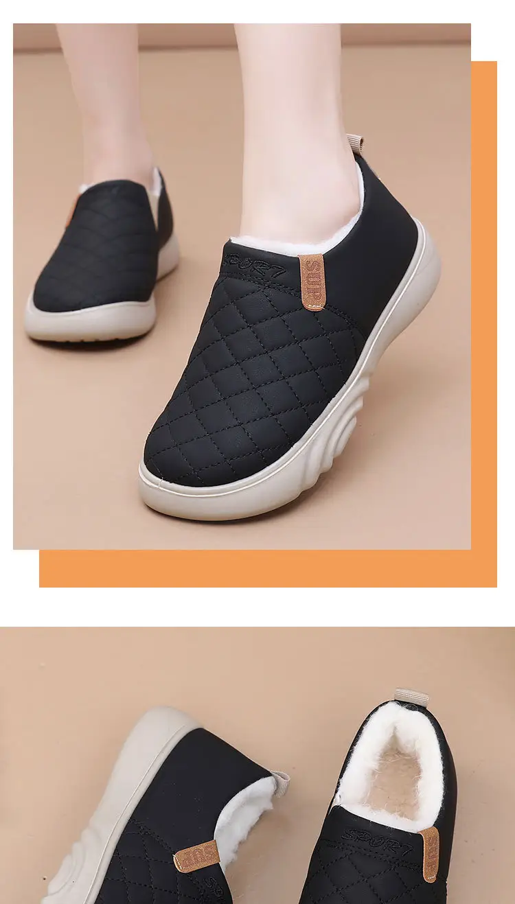 Old Beijing Cloth Shoes Women's Winter Cotton Wool Shoes Non-slip Thick Sole Slip-on Mom's Cotton Boots fleece-lined Thickened Warm Shoes — feature 18