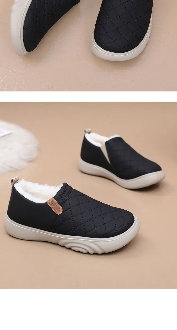 Old Beijing Cloth Shoes Women's Winter Cotton Wool Shoes Non-slip Thick Sole Slip-on Mom's Cotton Boots fleece-lined Thickened Warm Shoes — feature 19