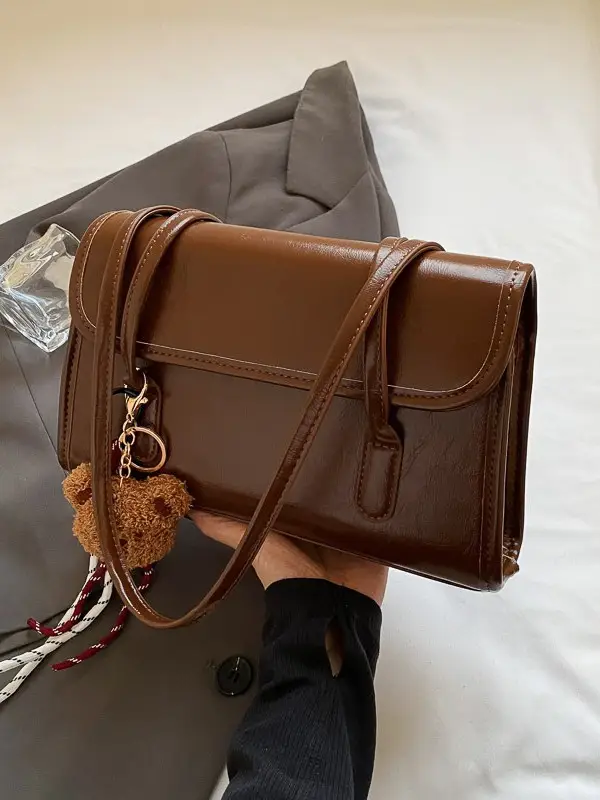 Women's Large-Capacity Shoulder Bag Brown New Style - Image 5
