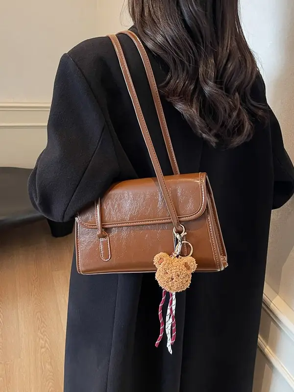 Women's Large-Capacity Shoulder Bag Brown New Style - Image 8