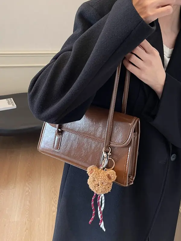 Women's Large-Capacity Shoulder Bag Brown New Style - Image 9
