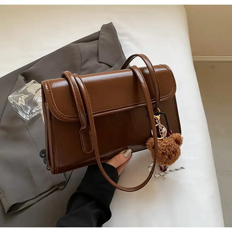 Women's Large-Capacity Shoulder Bag Brown New Style - Image 2
