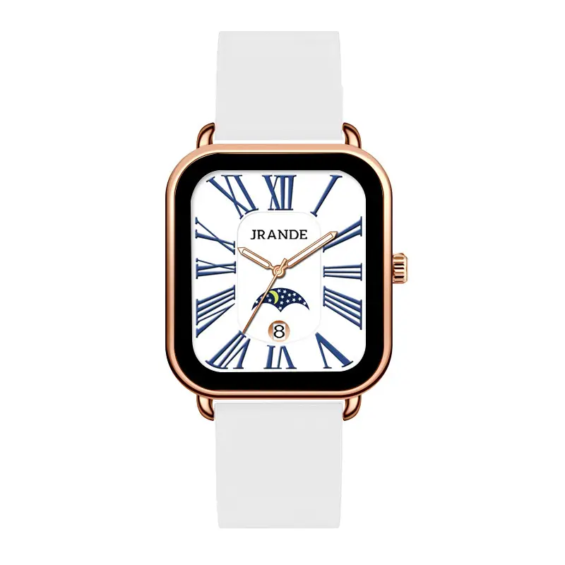 Square Watch Brown Silicone Band Unisex - Image 3
