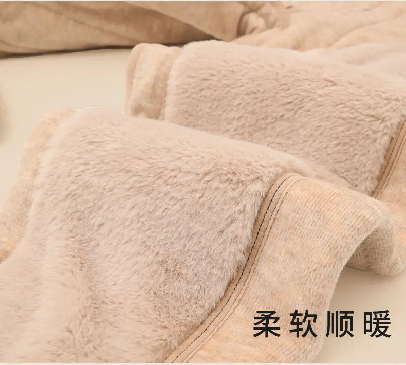 Northeast 100% Wool Long Knee Pants Men's Winter High Waist Thick Velvet Mink Color Ram Warm Pants for Women — feature 15