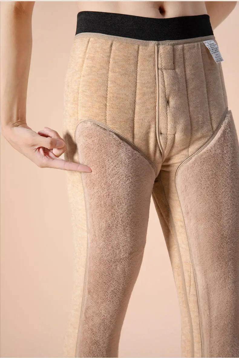 Northeast 100% Wool Long Knee Pants Men's Winter High Waist Thick Velvet Mink Color Ram Warm Pants for Women — feature 21