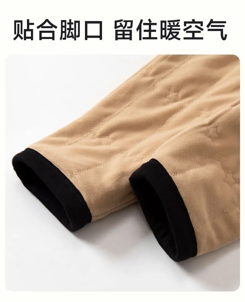 Northeast 100% Wool Long Knee Pants Men's Winter High Waist Thick Velvet Mink Color Ram Warm Pants for Women — feature 36