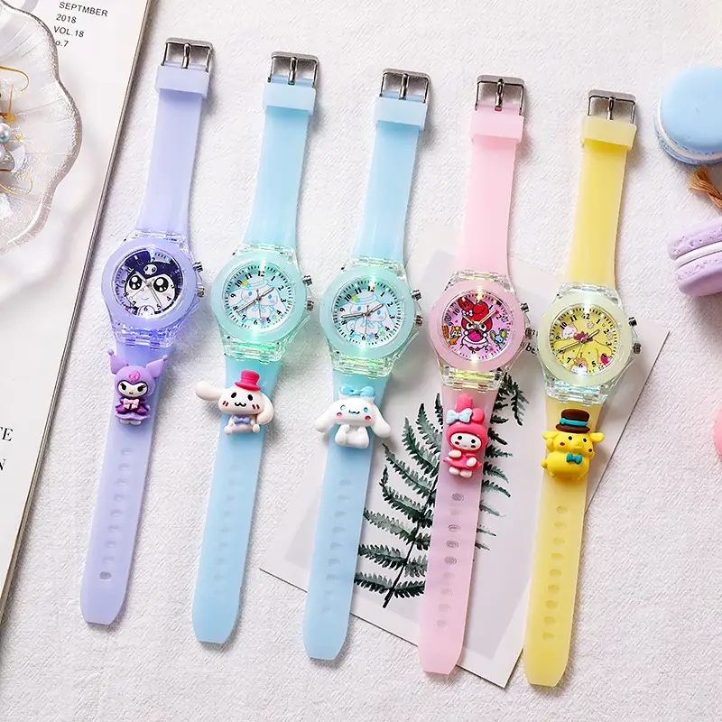 Soft Star Dailou Watch Children's Luminous Electronic Primary School Boys and Girls Children's Waterproof Cartoon Doll Quartz Watch