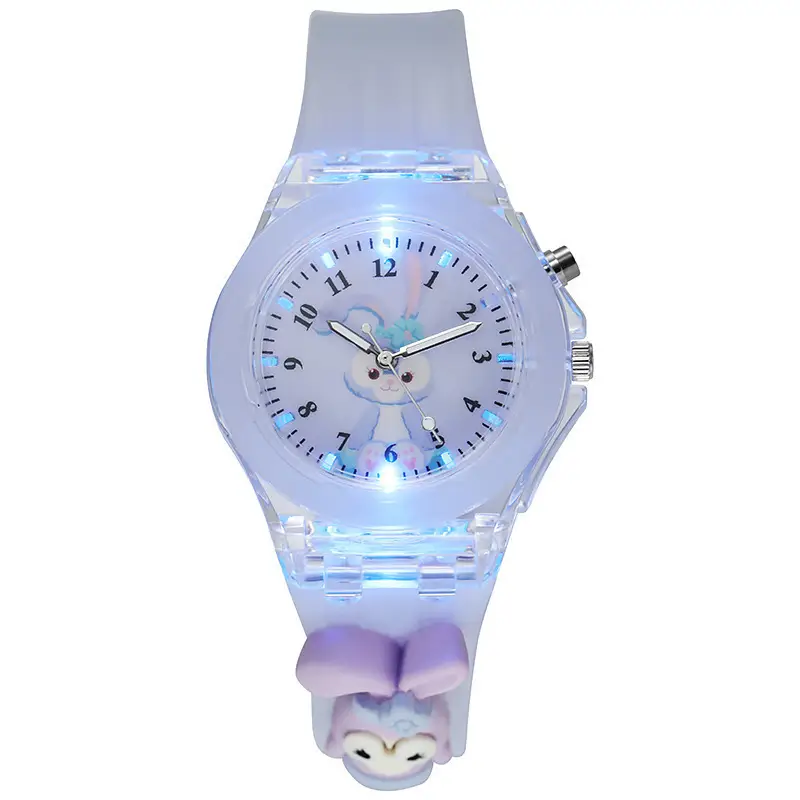 Soft Star Dailou Watch Children's Luminous Electronic Primary School Boys and Girls Children's Waterproof Cartoon Doll Quartz Watch