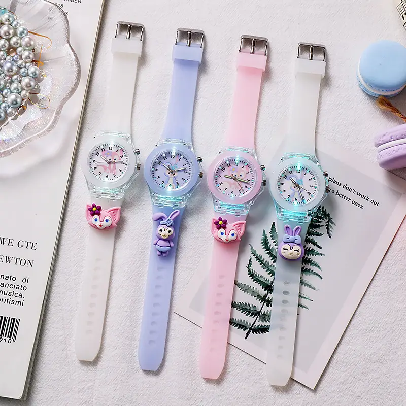 Soft Star Dailou Watch Children's Luminous Electronic Primary School Boys and Girls Children's Waterproof Cartoon Doll Quartz Watch — feature 1