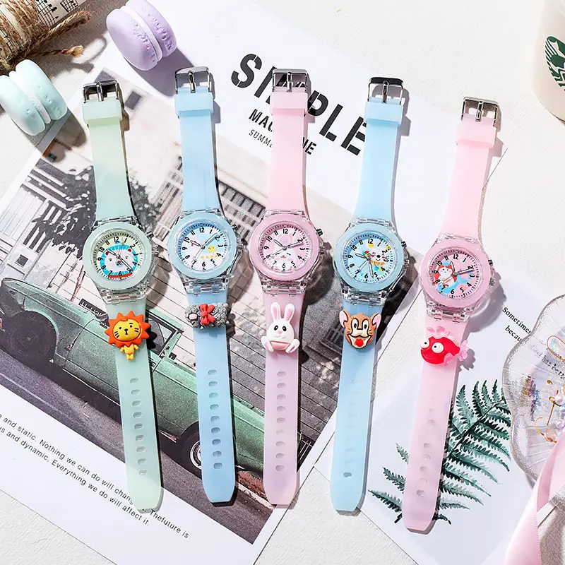 Soft Star Dailou Watch Children's Luminous Electronic Primary School Boys and Girls Children's Waterproof Cartoon Doll Quartz Watch — feature 19