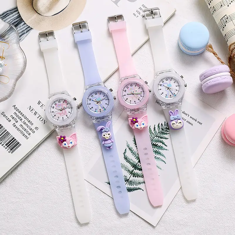 Soft Star Dailou Watch Children's Luminous Electronic Primary School Boys and Girls Children's Waterproof Cartoon Doll Quartz Watch — feature 2
