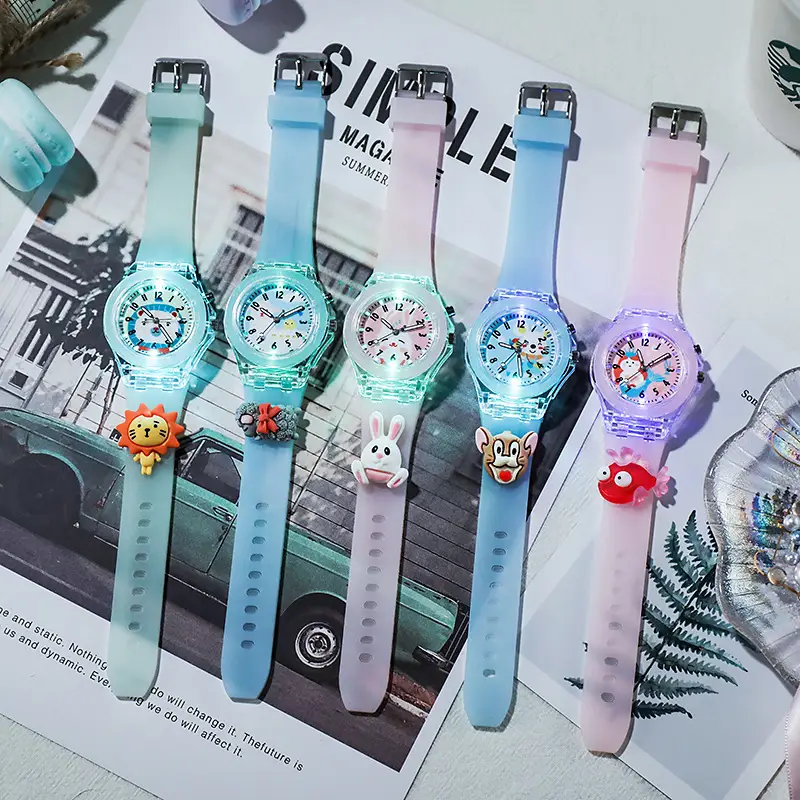 Soft Star Dailou Watch Children's Luminous Electronic Primary School Boys and Girls Children's Waterproof Cartoon Doll Quartz Watch — feature 20