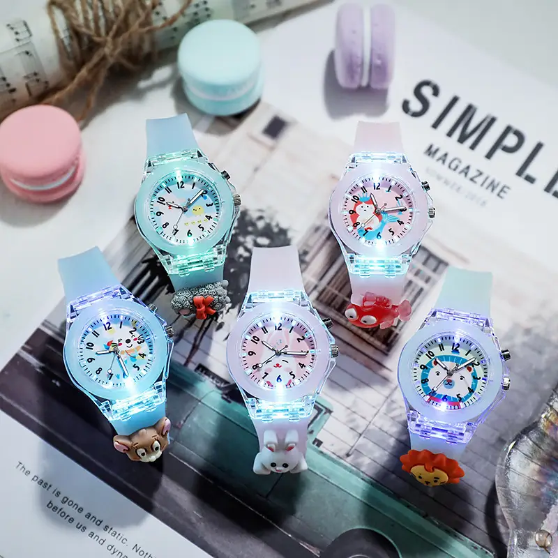 Soft Star Dailou Watch Children's Luminous Electronic Primary School Boys and Girls Children's Waterproof Cartoon Doll Quartz Watch — feature 21