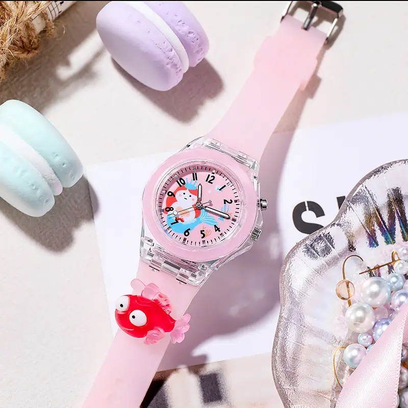 Soft Star Dailou Watch Children's Luminous Electronic Primary School Boys and Girls Children's Waterproof Cartoon Doll Quartz Watch — feature 24
