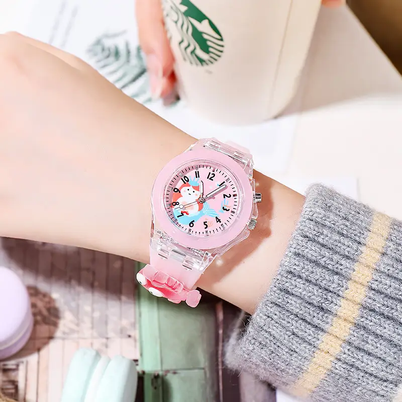 Soft Star Dailou Watch Children's Luminous Electronic Primary School Boys and Girls Children's Waterproof Cartoon Doll Quartz Watch — feature 28
