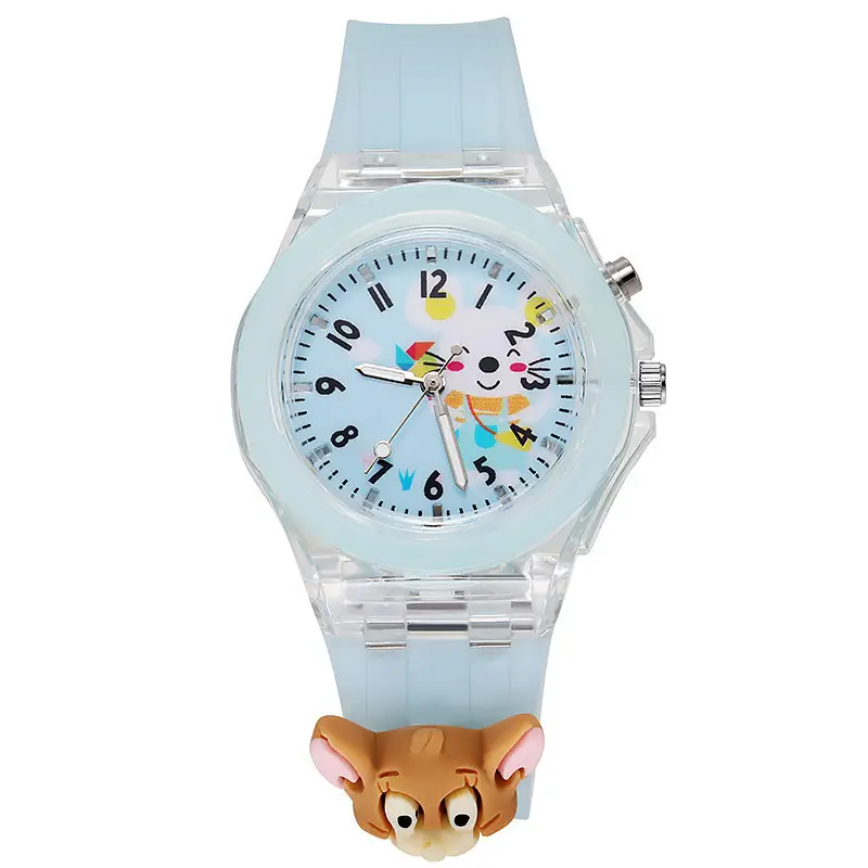 Soft Star Dailou Watch Children's Luminous Electronic Primary School Boys and Girls Children's Waterproof Cartoon Doll Quartz Watch