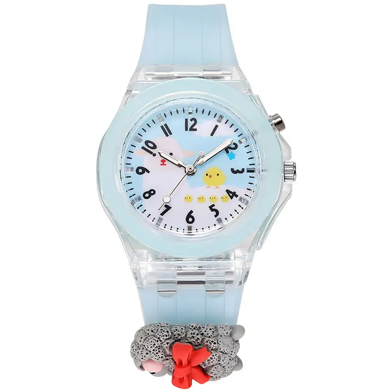 Soft Star Dailou Watch Children's Luminous Electronic Primary School Boys and Girls Children's Waterproof Cartoon Doll Quartz Watch